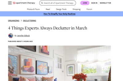 Screenshot of Apartment Therapy Coverage